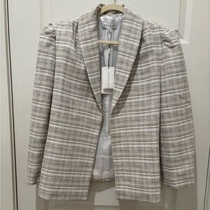 Something Navy Cream Plaid Blazer